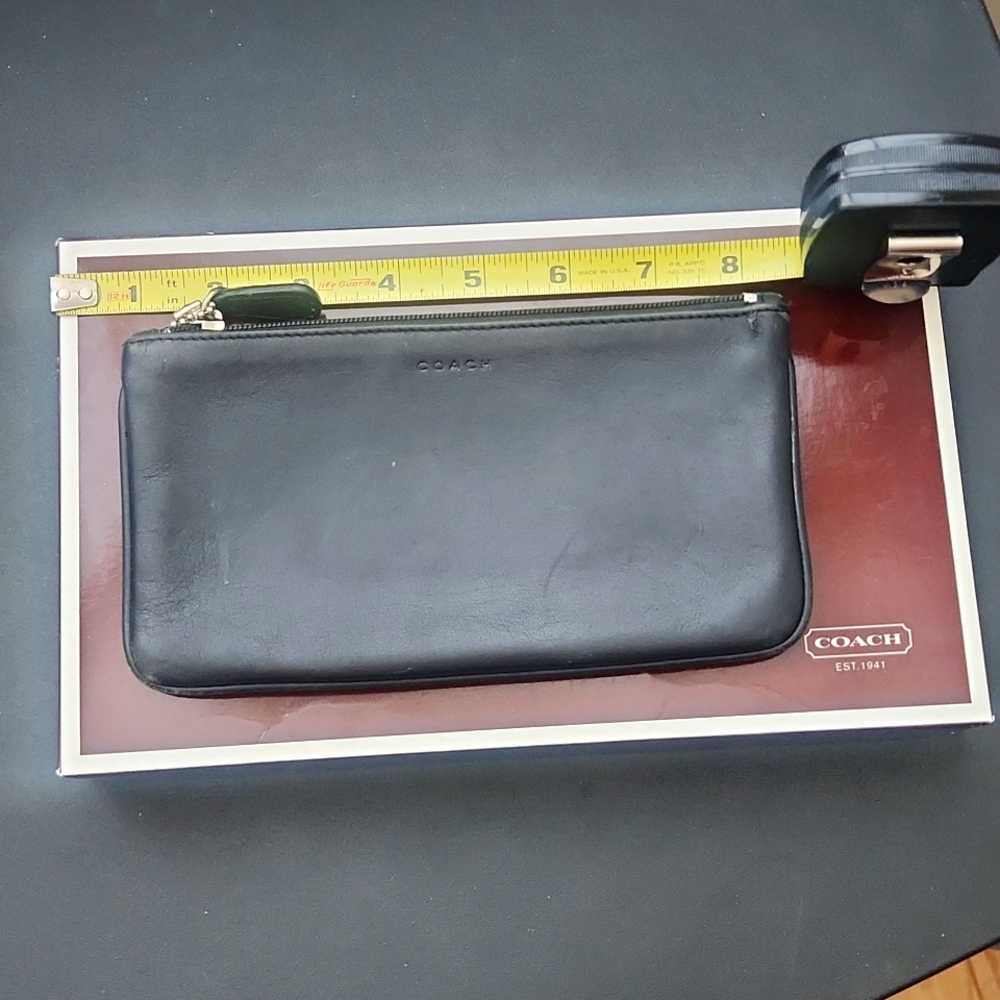 Coach Black Leather Pouch Carrier